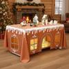 Christmas Gingerbread Playhouse Wateproof Tablecloth Washable House Table Cover Decor for Kids Table Tent Indoor & Outdoor