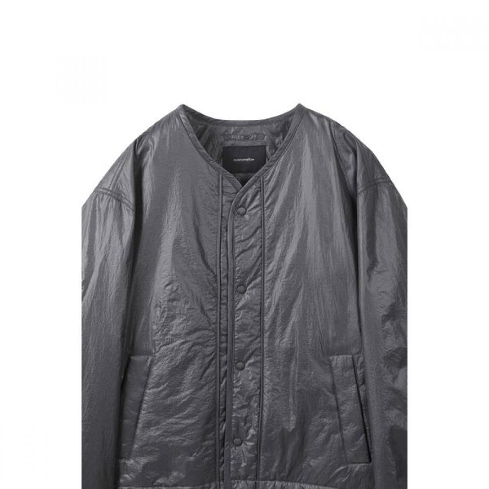 Customellow Gray Padding Cardigan Jacket Cwuas25112gyd