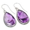Natural Brazilian Amethyst Gemstone 925 Solid Sterling Silver Earring 1.75" I0q95