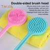 Lazy Duschbürste, langer Griff, Silikon-Rückenschrubber, doppelseitiger Bürstenkopf, Peeling-Massagebürste, Badezubehör