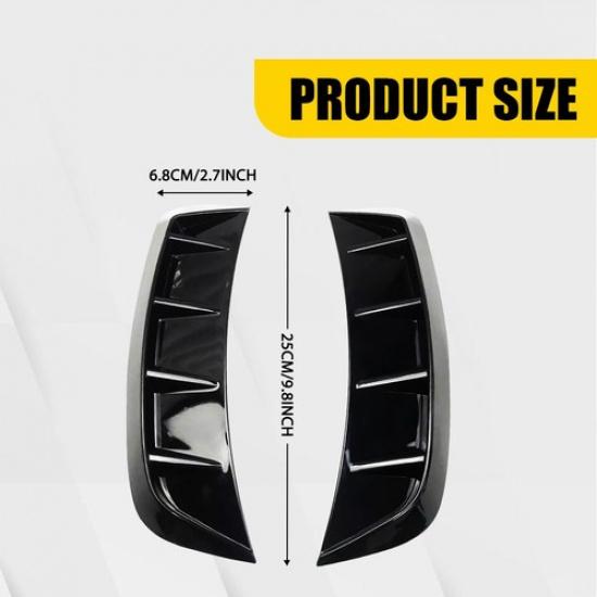 Universal Glossy Pattern Black Soft Front Bumper Side Fender Air Flow Vent Cover