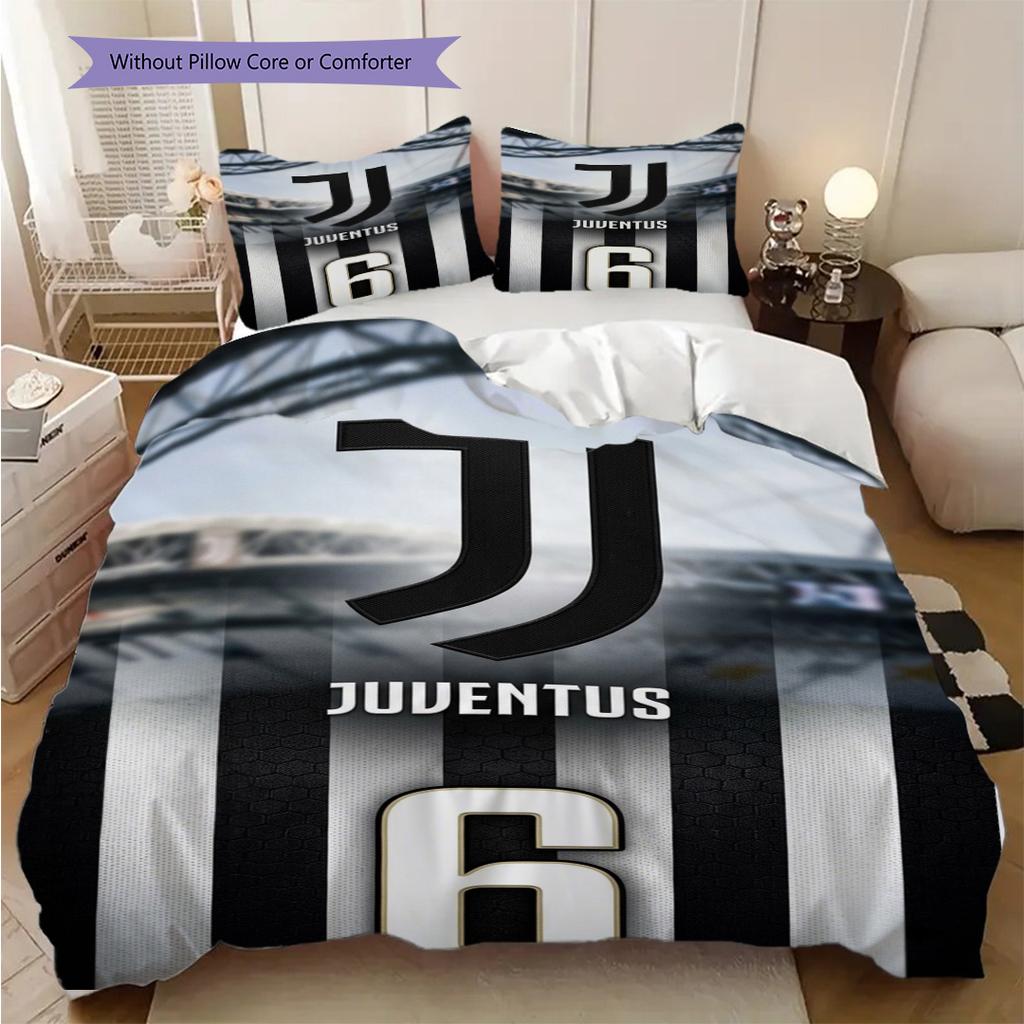 Juventus Football Glory Bettwäsche (1 Bettbezug + 2 Kissenbezüge, ohne Füllung) Bettbezug und Kissenbezug Weihnachts-Geburtstagsgeschenk
