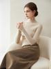 Premium Seamless 100% Cashmere Women's Ribbed Slim Fit Half-High Neck Sweater