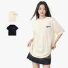 Japanese Minimalist Women's TU Print Cotton T-Shirt - Loose Short Sleeve, Round Neck, Trendy and Versatile Summer Top