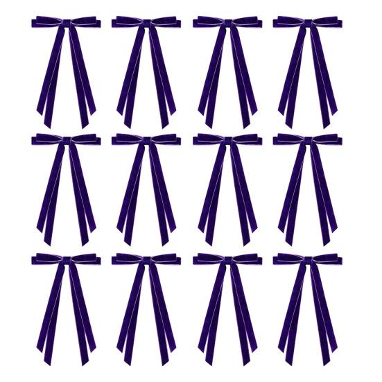 12 szt. Aksamitne kokardy świąteczne 6" x 8" Vintage kokardy na wieniec ozdoba świąteczna na choinkę pakowanie prezentów dekoracja wieńca girlandy