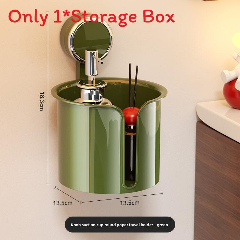 Plastic Suction Cup Toilet Paper Holder With Wall Mount For Bathroom Storage And Home Use