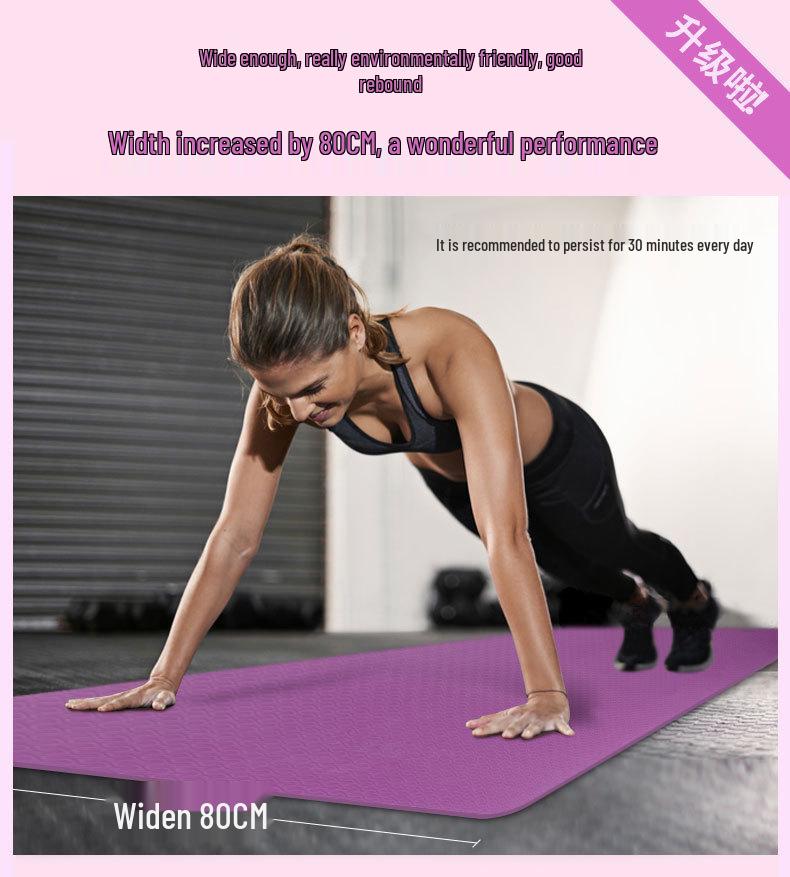 Widen 90CM 12mm TPE Yoga Mat for Fitness, Pilates, Floor Exercise