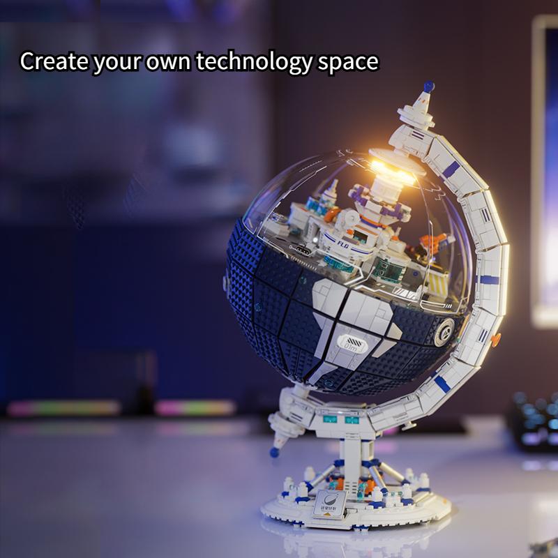 Migration Plan Moc Earth Model Building Blocks 360° Rotation Assembly Fashion Toy Decorations Boy Gift Assembly Building Blocks