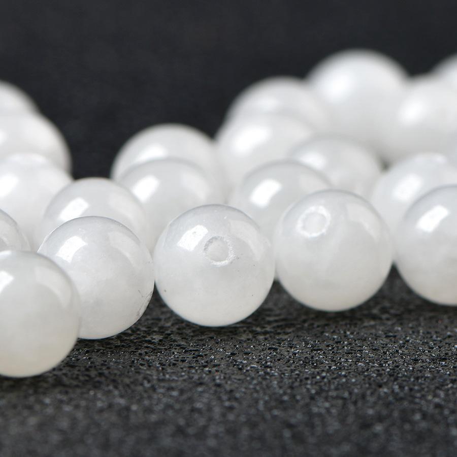 Natural White Hetian Jade Beads for DIY Handmade Jewelry - Unisex Bracelet Materials
