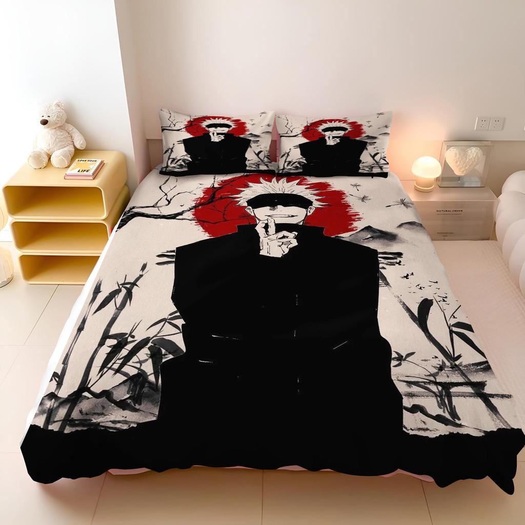 Set da letto Jujutsu Kaisen Famoso anime giapponese Set copripiumino Piumino Biancheria da letto Singolo Matrimoniale King Taglia Singola Dropshipping