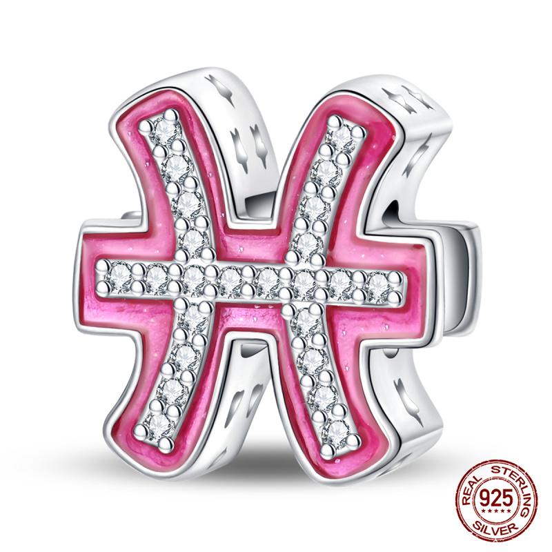 Original Charms Copper Lucky 12 Constellations Charm Beads Fit 3Mm Original Bracelet Women Diy Fine Jewelry Gift New In