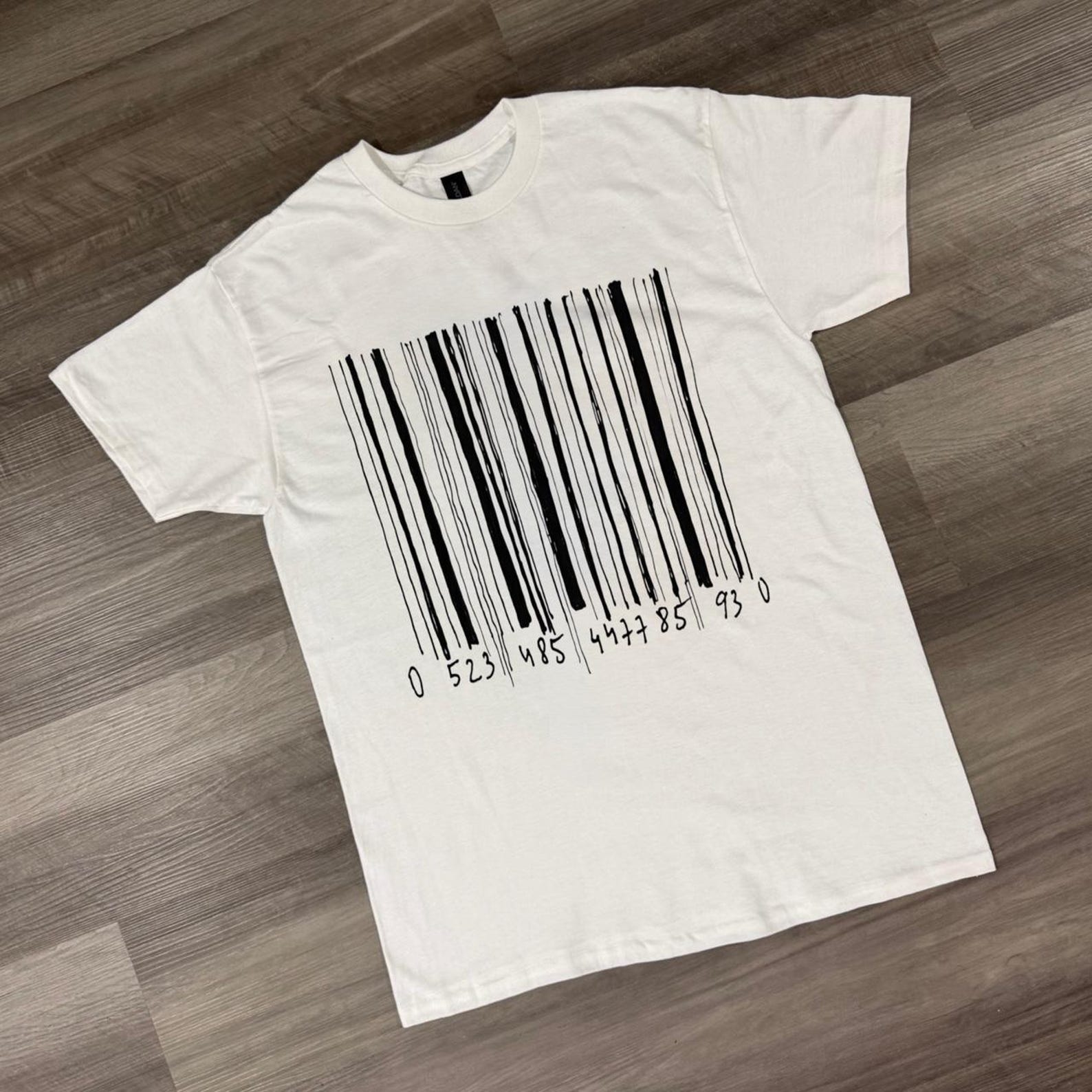 Barcode graphic tee, Barcode Graphic Tee, Minimalist Hand-Drawn Barcode T-Shirt, Barcode Graphic T Shirt, Minimalist Streetwear Tee S