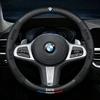 RPGN6 Carbon Fiber Leather Steering Wheel Cover Breathable Non-slip For BMW M X5 E70 E91 F11 F30 F31 F10 X3 F25 E30 E46 Accessories