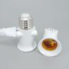 AC 100-240V E27 To E27 2-pin EU Plug LED Bulb Lamp Adapter Lighting ABS Holder Base Connector Screw Light Socket Conversion 4A P