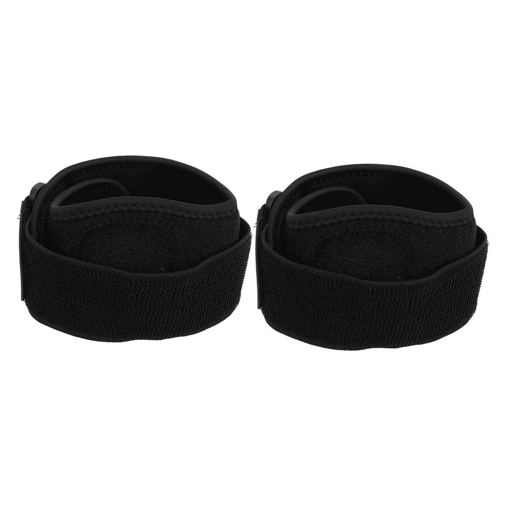 2PCS Tennis Elbow Brace Black EVA Cushioning Gasket Extended Binding Elbow Brace Support Strap for