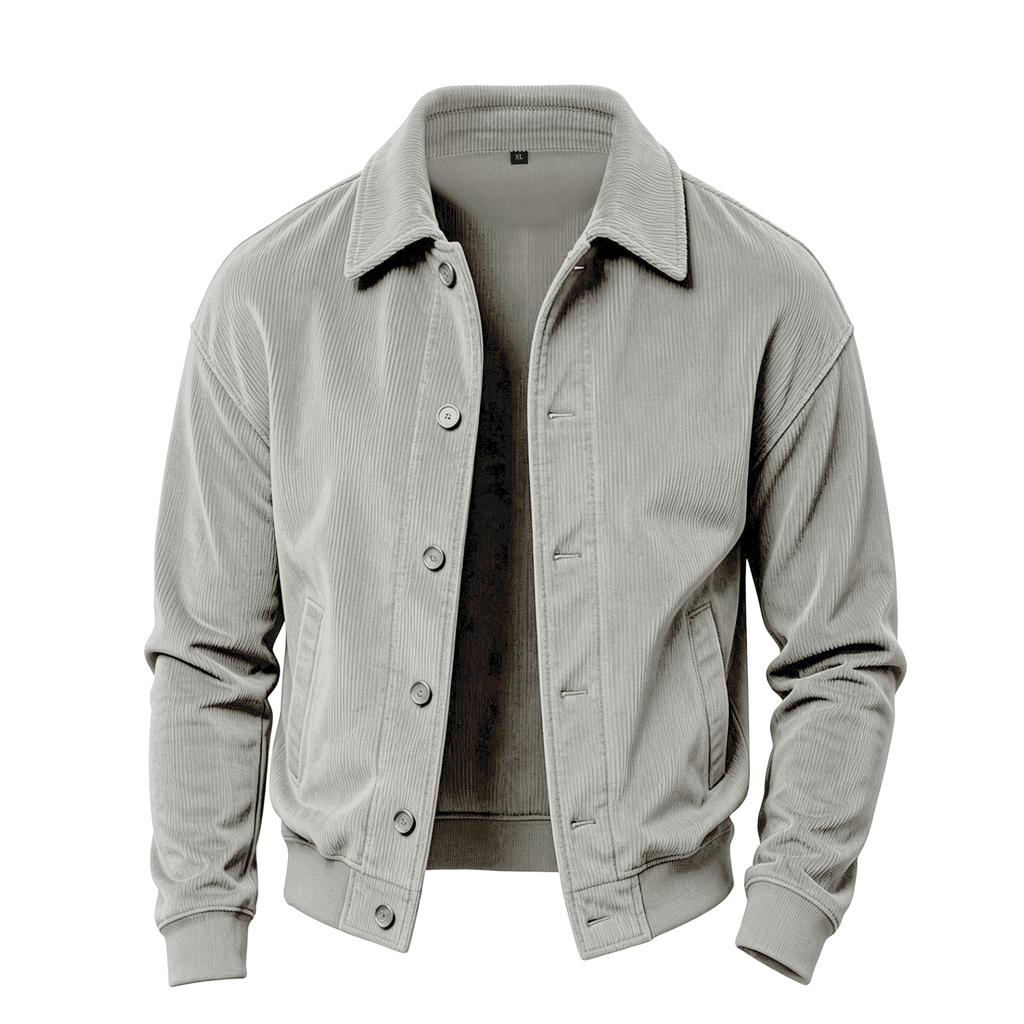 Herren Cordjacke Reverskragen Knopfleiste Seitentasche Vintage Amerikanisch Retro Lässige Oberbekleidung Herbst Winter Tägliche Jacken