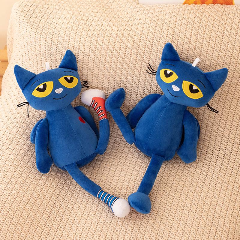 40CM Cartoon Anime Pete The Cat Plush Toys Blue Cat Stuffed Soft Animal Doll Birthday Gift for Children
