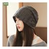 Pile Pile Hat Spring Autumn Hat Women's Shiny Silk Early Autumn Thin Style Big Head Circumference Baotou Hat Versatile Hat
