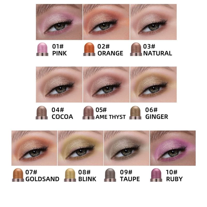 BEAUTY GLAZED - 2 in 1 Dual Head Eyeshadow Stick + Smudger - 10 Colours