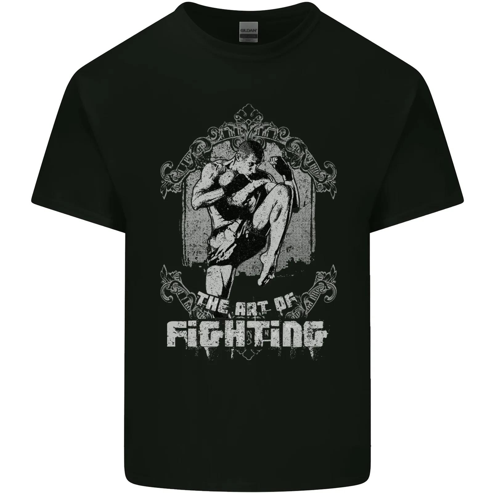 Футболка The Art of Fighting MMA Muay Thai Новая 100% Хлопок Короткий рукав Круглый вырез Повседневные футболки Свободный топ Размер S3XL S