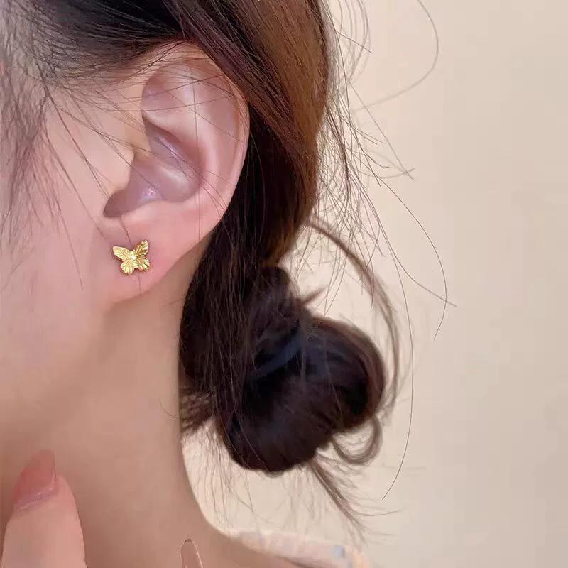Fairy fashion flower earringsStainless steel gold-plated piercing romantic wedding party accessories