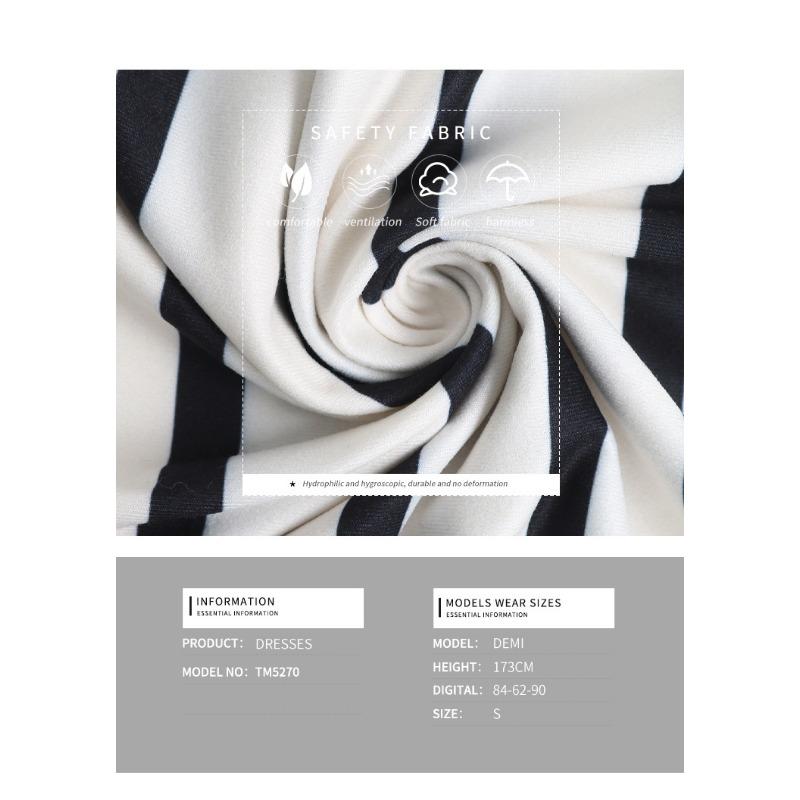 Damen Dating Pendler Lässig Einfach Schlitz Kink Gestreift Hüftwickelkleid