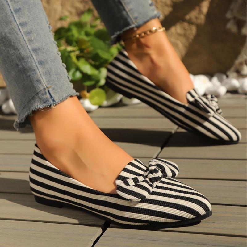 Design Sense Half Pack of Slippers Women's Middle Heel 2 Summer One-pedal Lazy Drag Striped Bow Thick Heel High Heels