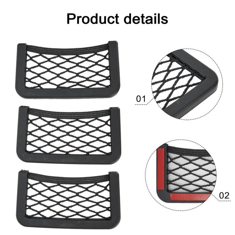 Storage Car Net Bag Storage Net Bag Functional Professional Useful Car Double-Sided Organizer Organizer Net Phone Holder Back