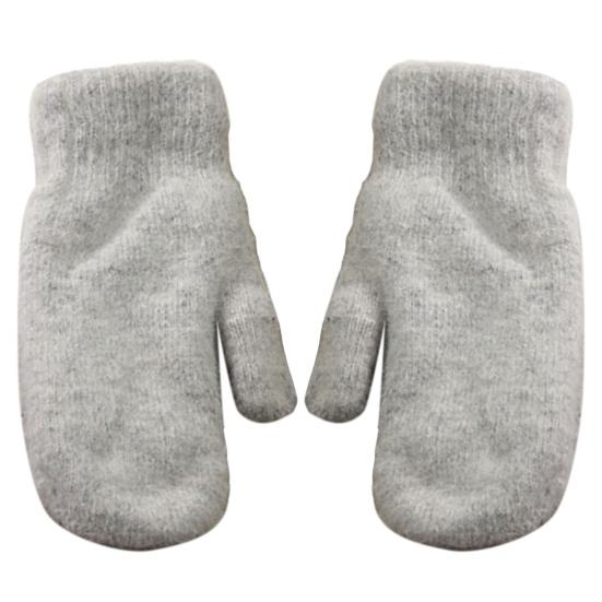 1 Pair Women Mittens Double-layers Cute Stretchy Soft Thickened Cold Resistant Solid Color Autumn Winter Girls Gloves for Riding