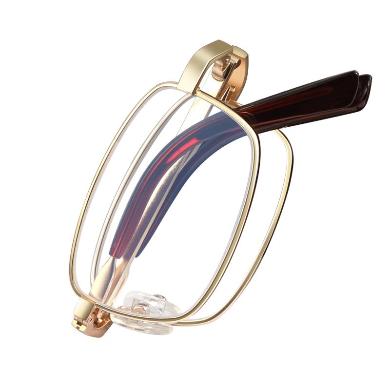 Mr. Pu Portable Folding High-Definition Anti-Blue Light Reading Glasses 100 Diopter (Recommended 40-49 Years Old)