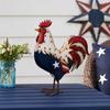 Metal Rooster Statues Waterproof Chicken Sculpture Metal Garden Deco Outdoor Yard Ornament