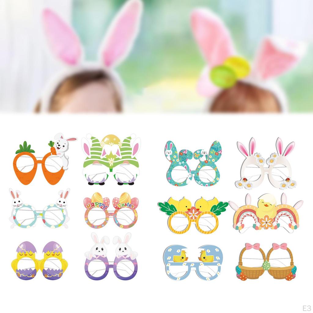 Cute Easter Egg Eyeglasses Photo Props Theme Bunny Carrot Glasses for Birthday Parties