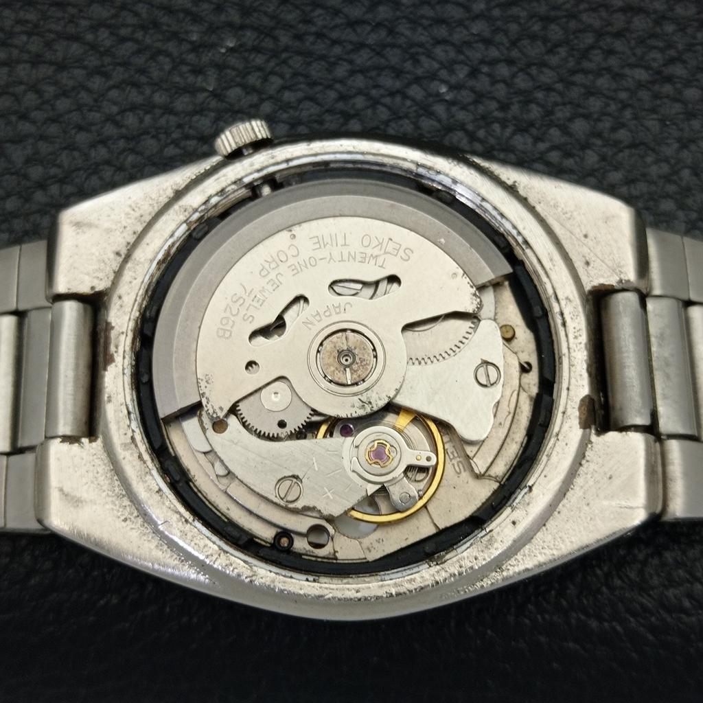 USED GENUINE VINTAGE SEIKO 5 AUTOMATIC JAPAN MENS WHITE DIAL WATCH a433700-2 R118-a433700
