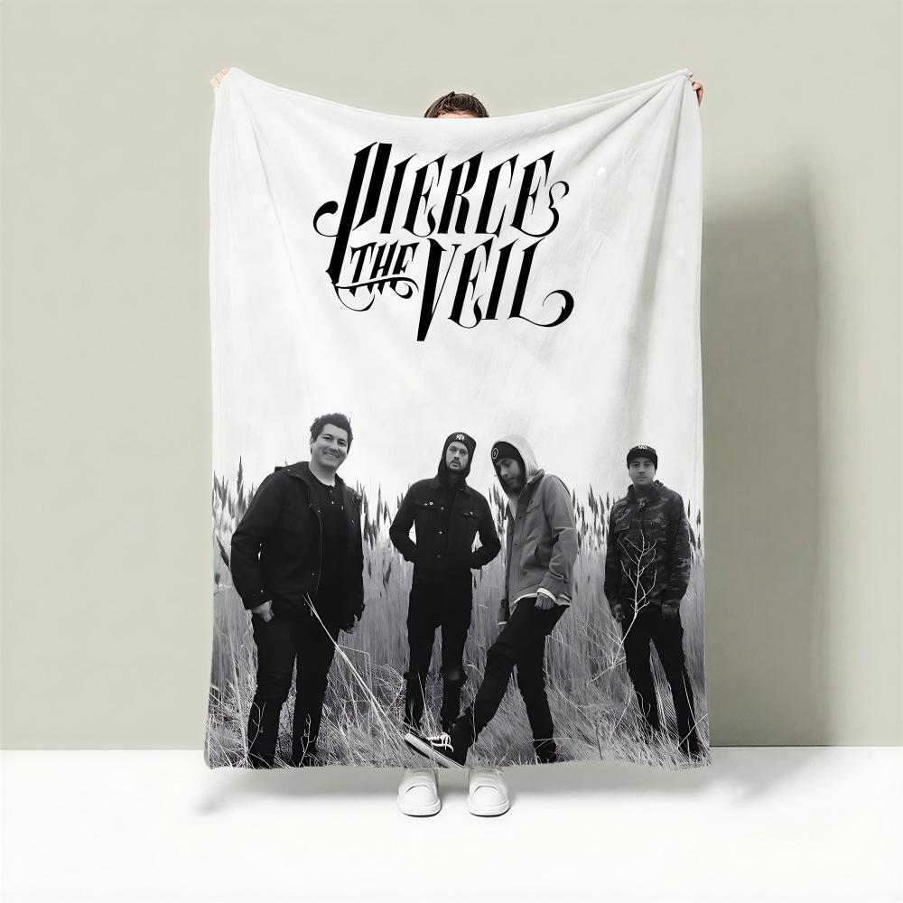 Band P-Pierce the Veil Throw Lightweight 240g Flannel Blanket Soft Skin-friendly for Summer Cooling 75X95CM