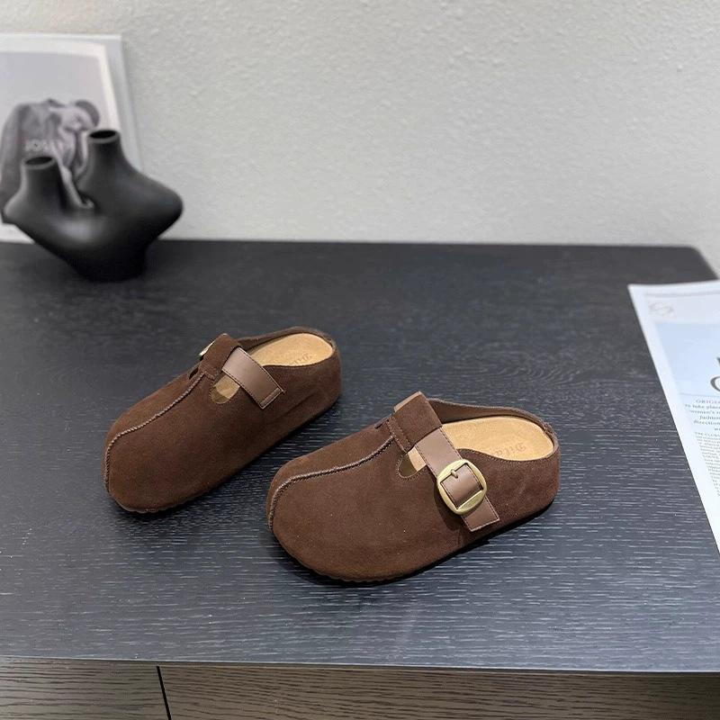Thick bottom heightening mango women's spring and summer new casual outer wear one-pedal bag head slippers