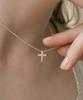 Dmoment (925 Silver) Spark Cross Necklace