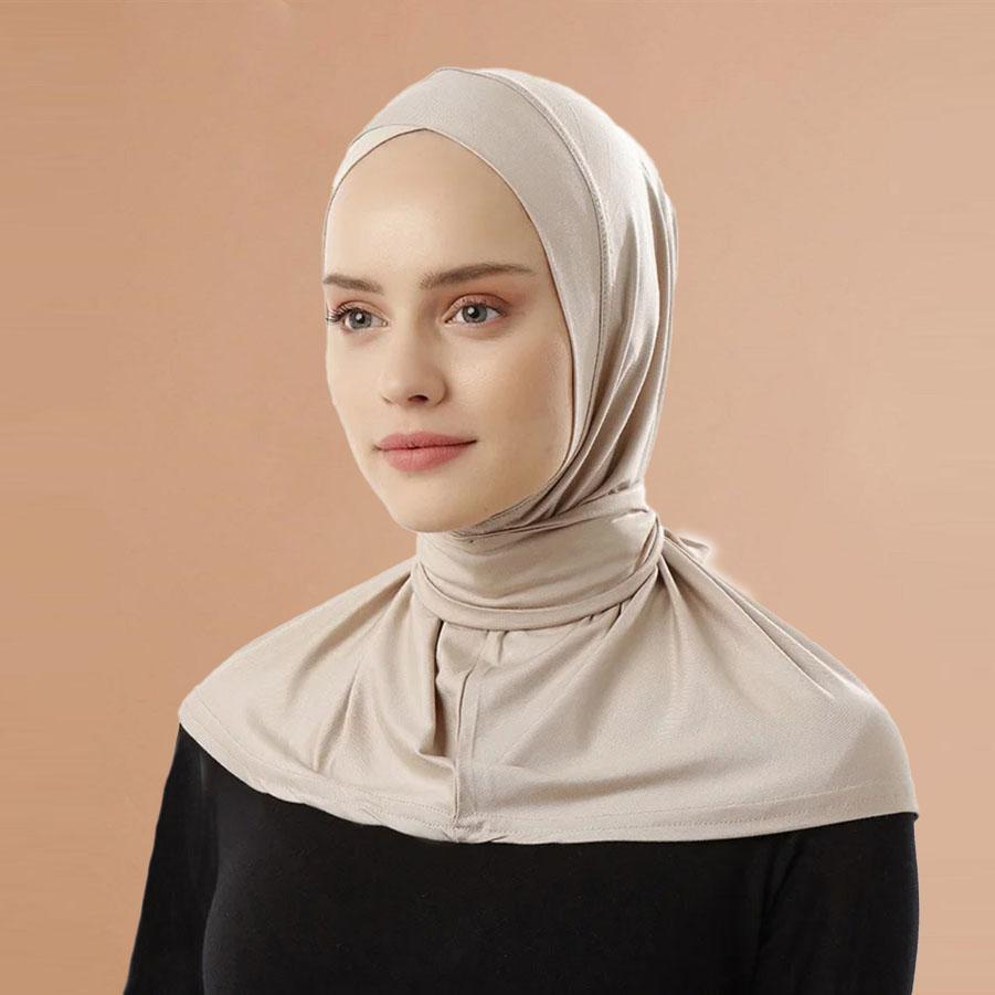 1PCS Plain Prayer Hats Women Islamic Hijab Muslim Instant Turban