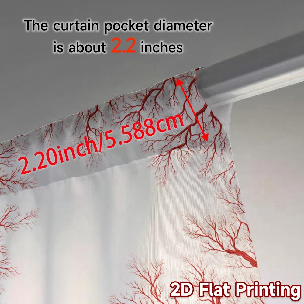 2D Flat Printing  JIT 2pcs   Curtains (Without Rod) Coral Veins Modern Minimalist Curtains Durable Polyester Curtains Versatile
