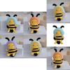 Adorable Plush Honeybee Keychain Cute Cartoon Couple Bag Charm Car Keyring Wholesale