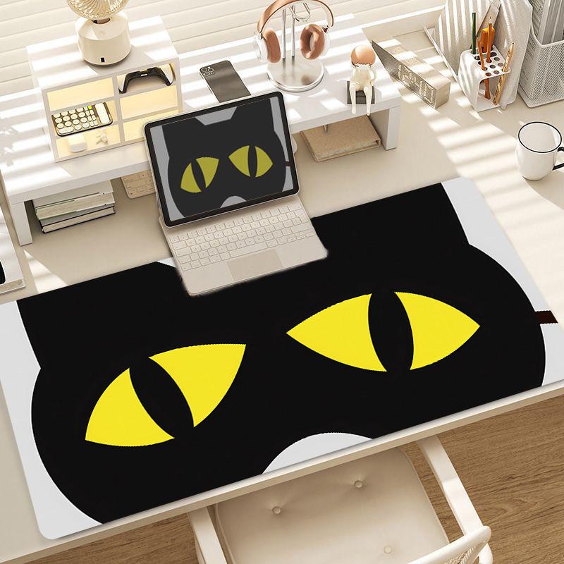 Cat Kawaii Mouse Pad Large Cute Girl Laptop Keyboard Pads Cartoon Lock Edge Wrist Mat