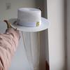 Silver Straw Hat Pearl Chain  Hat Diy Flat Top Sun Hat New Korean Elastic Ribbon Hat Beach Hat Candy Color Sun Hat  Sombreros Pa