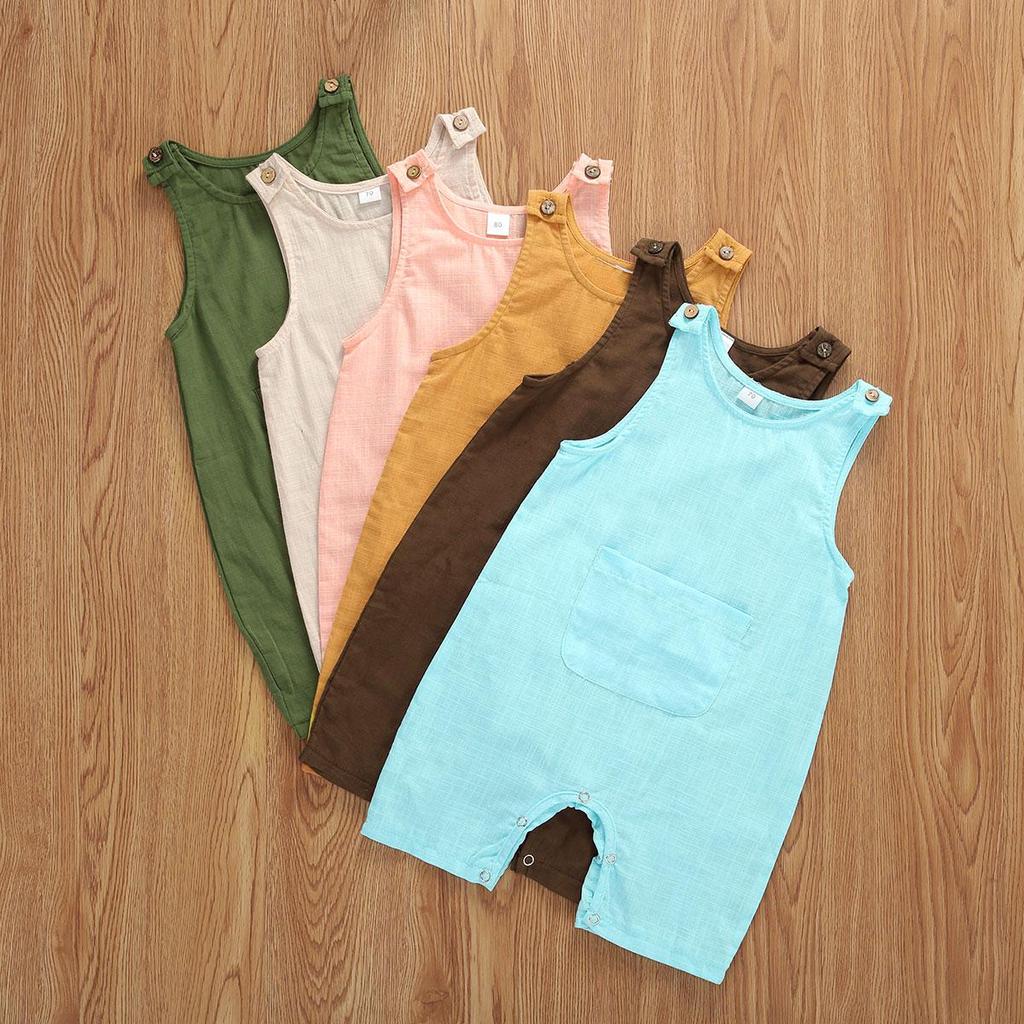 Buy Newborn Infant Sleeveless Romper, Baby Boys Girls Cotton Linen