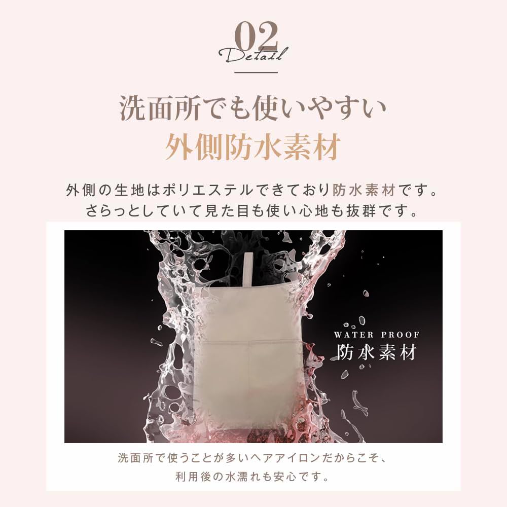 hair iron case travel hair iron storage hanging iron travel convenient hanging storage gray gray No-brand product, 2-piece pouch, heat-resistant iron,