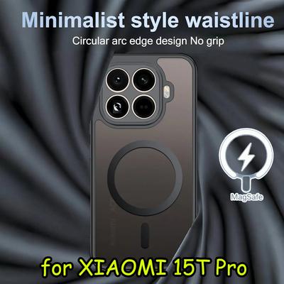 Matte Translucent Case for Magsafe Xiaomi 15 14 13 T Pro Ultra 17 Pro Max Wireless Charging Back Shockproof Protect Phone Cover