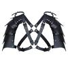 Medieval Costume Set for Men Includes Faux Leather Belt Shoulder Armors Bracers and Shawl Scarf for LARP and Festivals