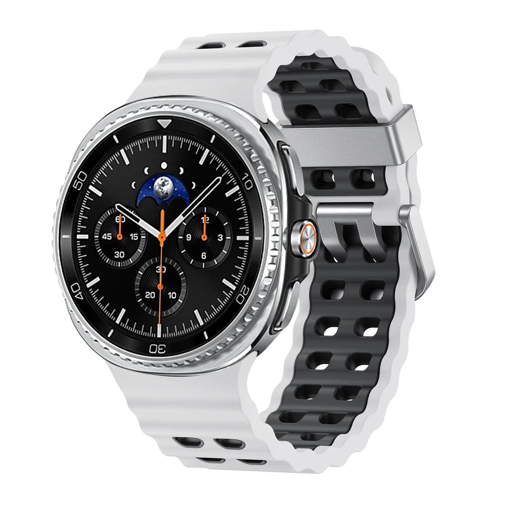 Silicone Strap for Samsung Galaxy Watch 8/8 Classic Sport Breathable Wristband For Galaxy Watch 8 40/44mm Two-Tone Silicone Band