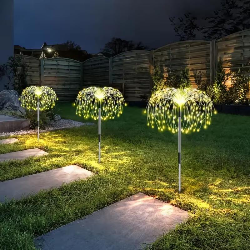 

Outdoor LED Solar Firework Lights Garden Decoration Fairy Lights Waterproof Dandelion Lawn Lamp for Garden Landscape Lawn Decor 4pcs&60LED