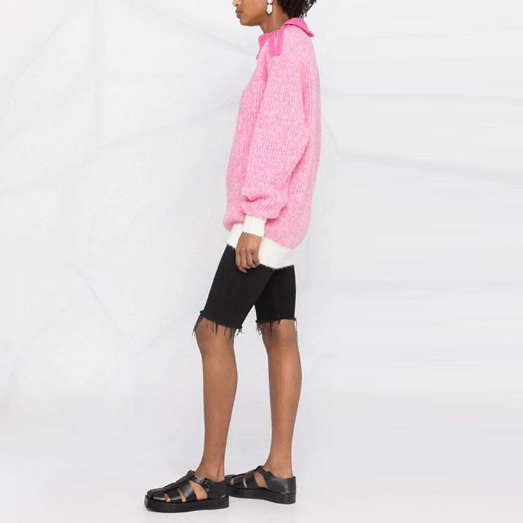 Ganni Ss22 Long Sleeve Pullover Wool Sweater Women sweater Pink K1614-530