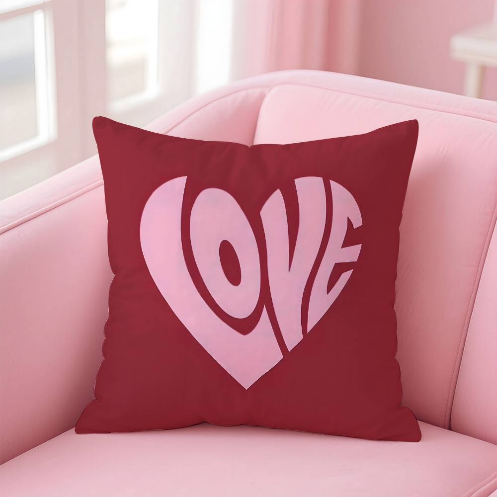 Home Decor Love-Themed Heart-Shaped Digital Print Pillowcases Pattern Cushion Cover Suitable For Sofa Bedroom Car Pillow Cover