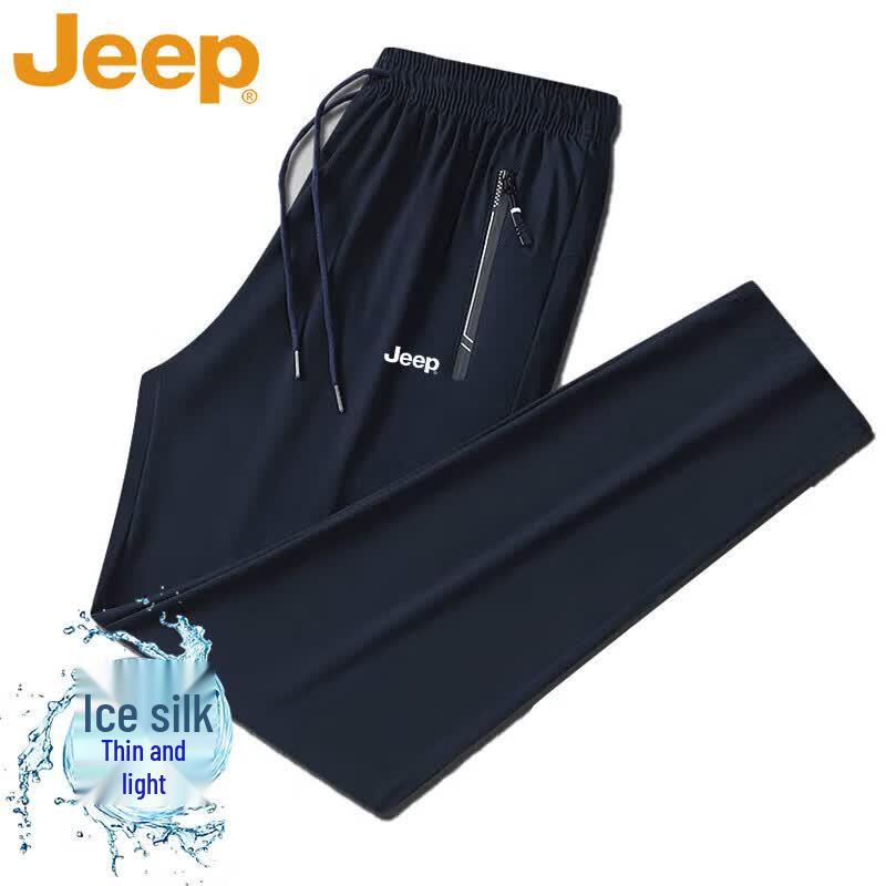 JEEP Men s Ice Silk Straight-Leg Quick-Dry Casual Pants L